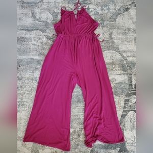 Maternity fucia jumpsuit